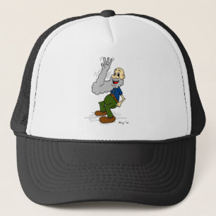 Old Man Waving Beard Cartoon Hat