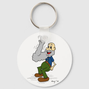 Old Man Waving Beard Keychain
