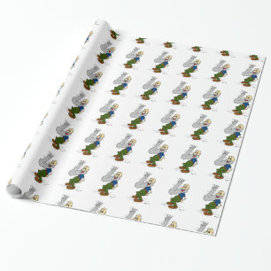 Old Man Waving Beard Wrapping Paper