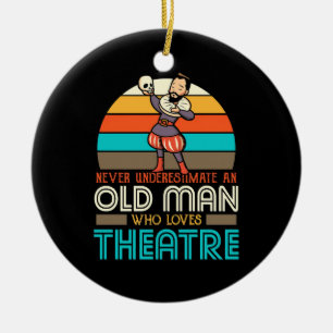 Old Man Who Loves Theatre Ceramic Tree Decoration