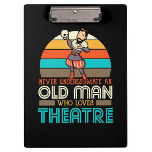 Old Man Who Loves Theatre Clipboard