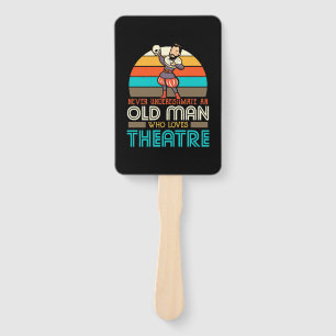 Old Man Who Loves Theatre Hand Fan