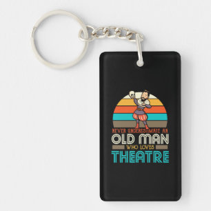 Old Man Who Loves Theatre Key Ring