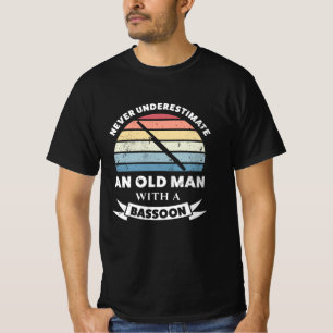 Old Man with a Bassoon Funny Gift Dad T-Shirt