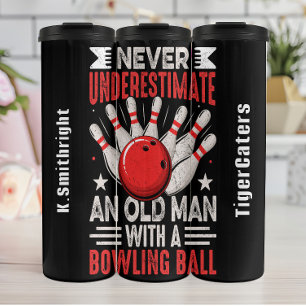 Old Man with a Bowling Ball Thermal Tumbler