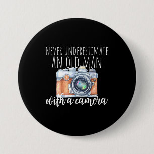 Old Man With A Camera 7.5 Cm Round Badge