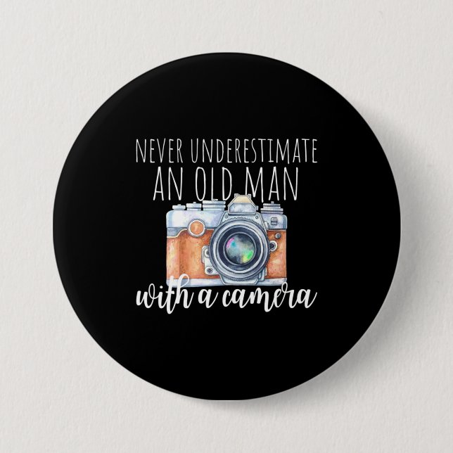 Old Man With A Camera 7.5 Cm Round Badge (Front)