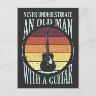 Old man with a Guitar Funny Guitarist Musician Postcard