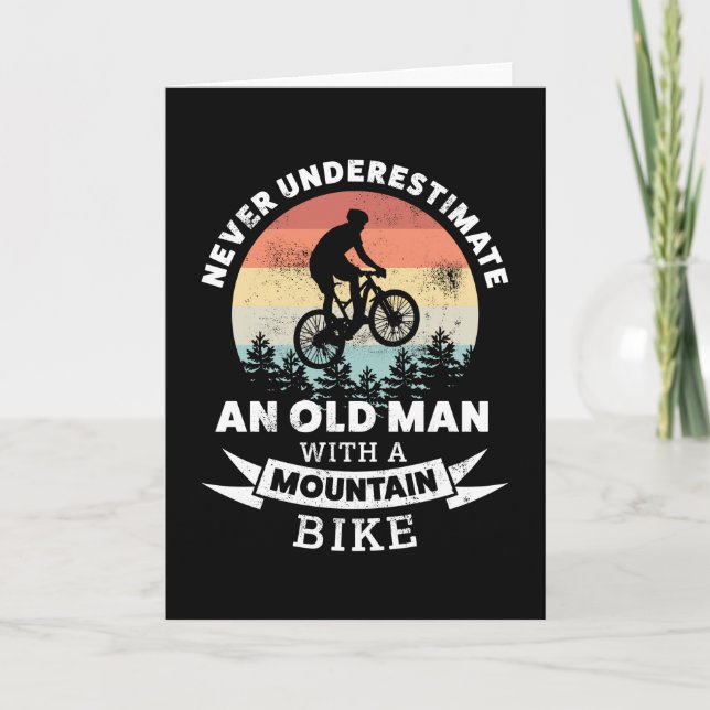 Old Man with a Mountain Bike - MTB Gift Card (Front)