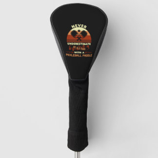 Old Man With a Pickleball Paddle Golf Head Cover