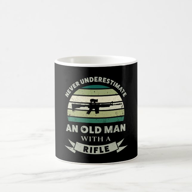 Old Man with a Rifle Funny Gun Dad Gift Coffee Mug (Center)