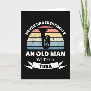 Old Man with a Tuba Funny Music Gift Dad Card