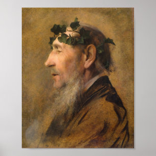 Old Man with Ivy Wreath — Gustav Klimt (1888–90) Poster