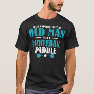 Old Man with Pickleball Paddle Shirt