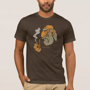 Old man with pipe cool urban graphic art t-shirt