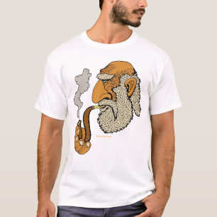 Old man with pipe cool urban graphic art t-shirt