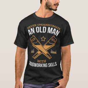 Old Man With Woodworking space theme birthday bake T-Shirt