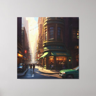 Old Manhattan Landscape Four Canvas Print