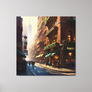 Old Manhattan Landscape Three Canvas Print