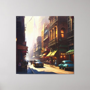 Old Manhattan Landscape Two Canvas Print