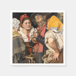Old Man's Treasure (The Cat) (by Karl Gussow) Napkin