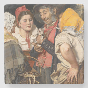 Old Man's Treasure (The Cat) (by Karl Gussow) Stone Coaster