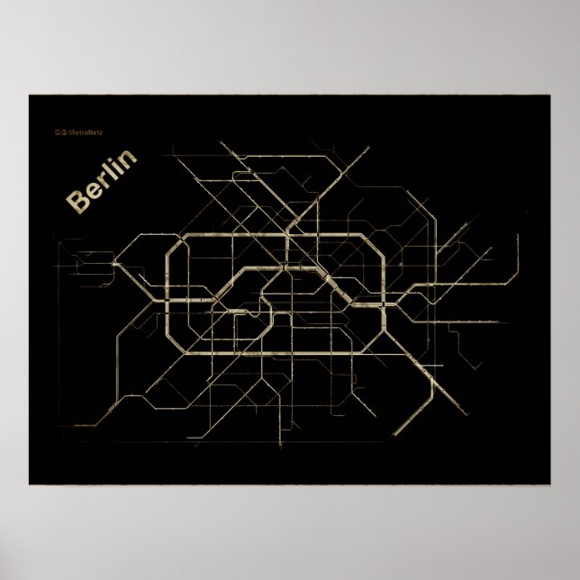Old map of Berlin Subway Poster (Front)