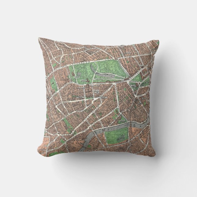 Old Map of London Cushion (Front)