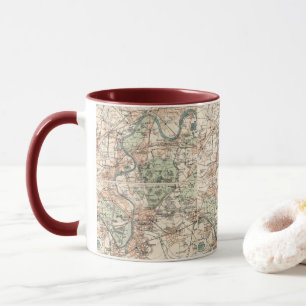 Old Map of River Thames London England Mug