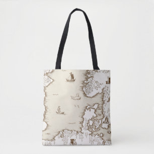 Old map of the North Sea, Britain and Scandinavia, Tote Bag