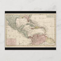 Old Map of the West Indies Caribbean (1765)