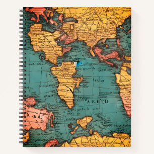 Old Map of the World Eco-Friendly Notebook