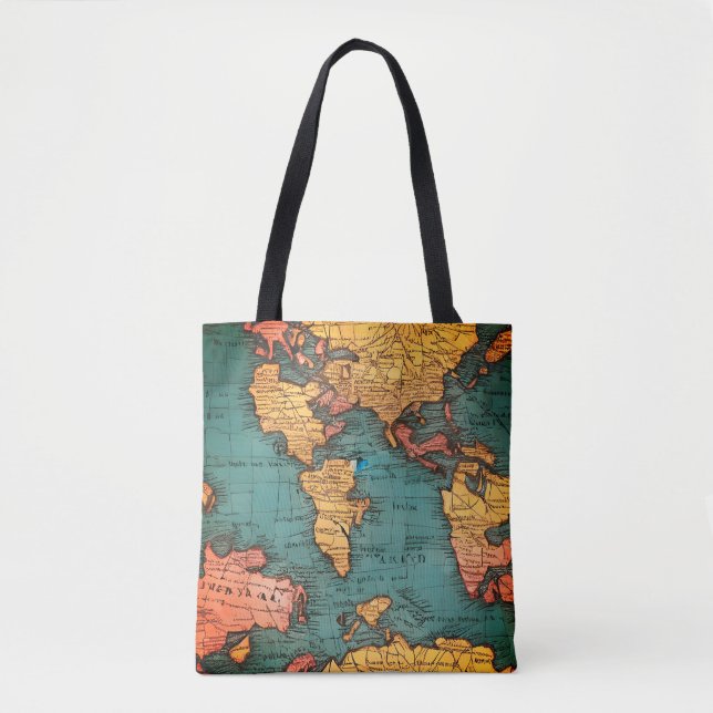 Old Map of the World Eco-Friendly Tote Bag (Front)