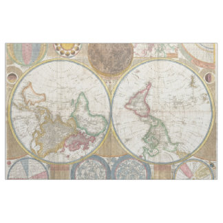 Old Map of the World Fabric