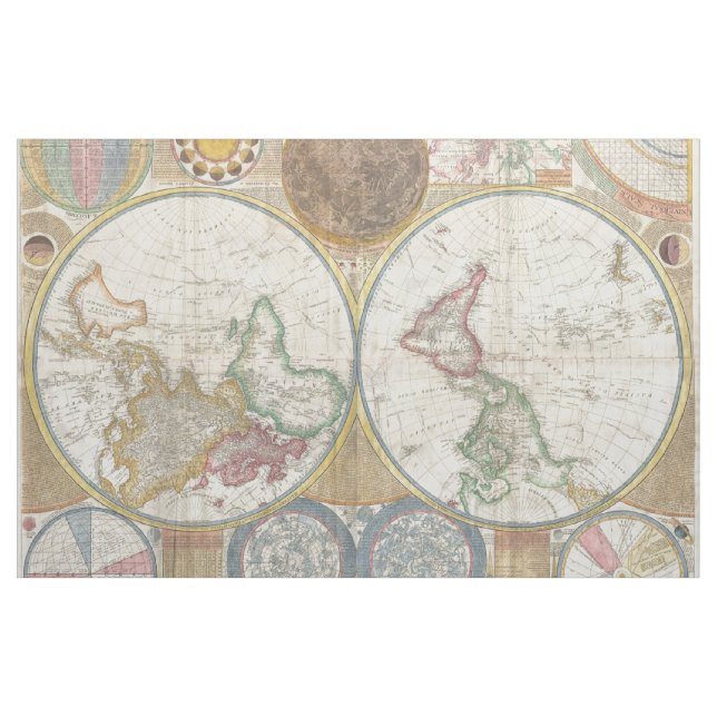 Old Map of the World Fabric (Yard)