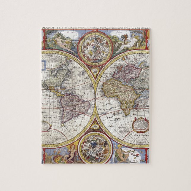 Old Map of the World Jigsaw Puzzle (Vertical)