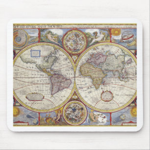 Old Map of the World Mouse Mat