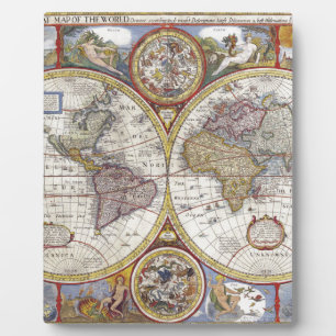 Old Map of the World Plaque