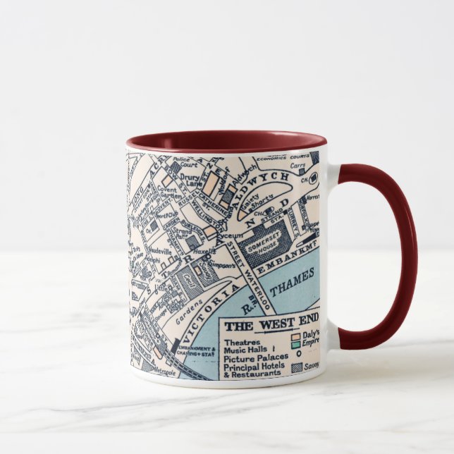 Old Map of West End London Mug (Right)