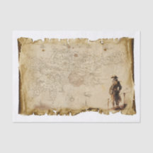 Old Map Pirate of the Caribbean On Ship Decoupage