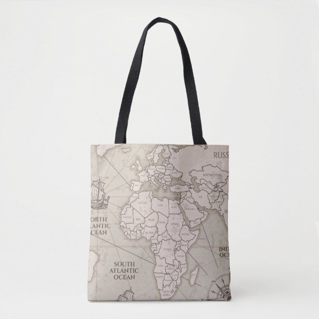 old map tote bag (Front)