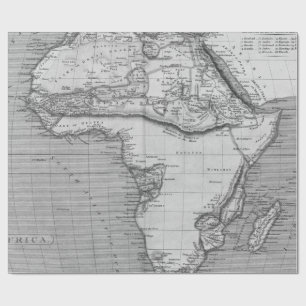 Old Maps Black and White Wrapping Paper