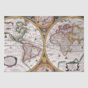 Old Maps Pattern Tissue Paper