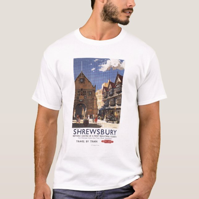 Old Market Hall View British Railways Poster T-Shirt (Front)
