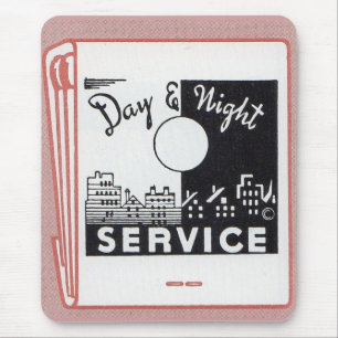 old matchbook cover Day & Night Service Mouse Mat