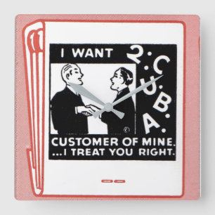 old matchbook cover I Want 2 C U B A customer of m Square Wall Clock