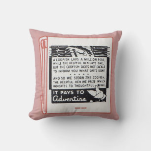 old matchbook cover It Pays to Advertise Cushion