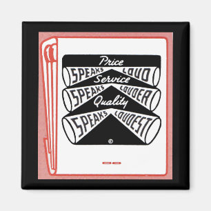 old matchbook cover Price Speaks Loud Magnet