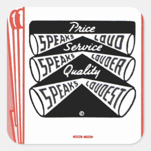 old matchbook cover Price Speaks Loud Square Sticker