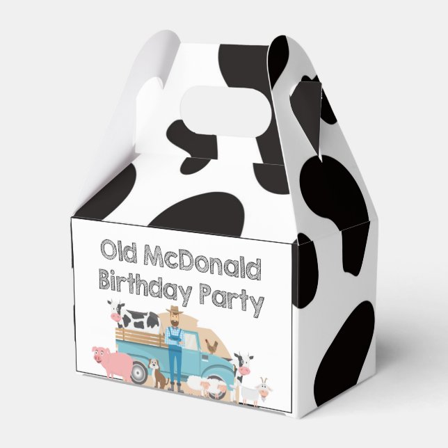 Old McDonald Farm Birthday Party  Favour Box (Front Side)